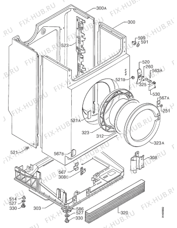 Взрыв-схема стиральной машины Rex LI50JN - Схема узла Cabinet + armatures